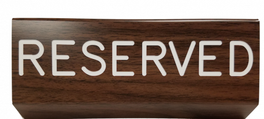 Reserved Seating Signs for Pews – Simulated walnut | Gospel Publishers USA